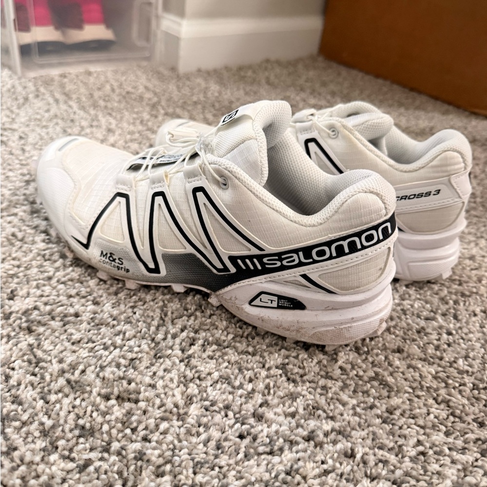 Salomon White and Black Women's Trail Sneakers